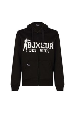 Boxeur Des Rues Sweatjacke BOXEUR DES RUES BOXEUR DES RUES Sweatjacke Hoodie Full Zip With Patch, Herren, Gr. XXL, schwarz, Obermaterial: 65% Polyester PES. 35% Baumw
