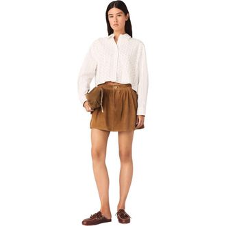 Maje Beaded cropped shirt in White at Nordstrom, Size X-Small