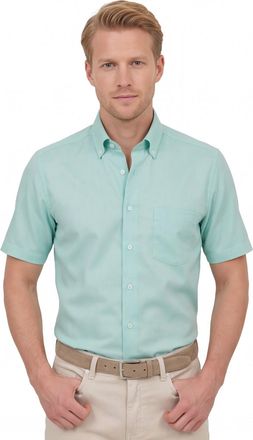 Venti Overhemd Venti lange mouwen casual comfort fit turquoise strijkvrij