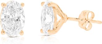 Vir Jewels 2 cttw Oval Lab Grown Diamond Stud Earrings in 14K Gold With Push Backs For Women