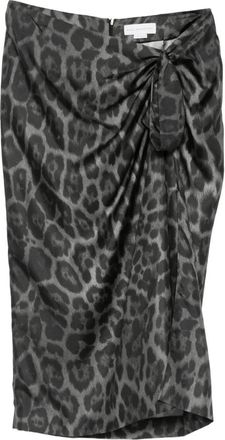 Stella McCartney Grijze Zijden Asymmetrische Rok - Dames - Midirokken - Grijs - L - Rokken