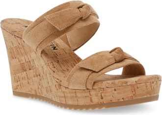 Anne Klein Wiona Sandals Womens Natural Bow Detail Wedge Heels JOBB264