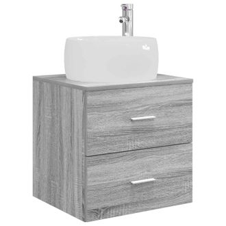 vidaXL Vanidad Con Lavabo De Pared Sonoma Gris 49,5 X 44,5 X 66 Cm Vidaxl