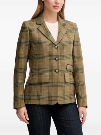 Barbour check-pattern blazer - women - Fabric - 14 - Green