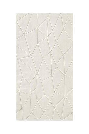 Wecon Home Alfombra en relieve con efecto &oacute;ptico blanco roto 80x150