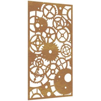 vidaXL Adorno De Pared De Jard&iacute;n Acero Corten Rueda Dentada 105x55 Cm Vidaxl