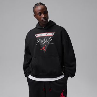 Nike Jordan Mens Jordan Brooklyn Oversized Fleece Pullover Hoodie in Black | IX6887-010