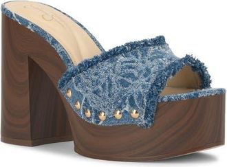 Jessica Simpson Cezia Platform Sandal in Medium Blue at Nordstrom, Size 6.5