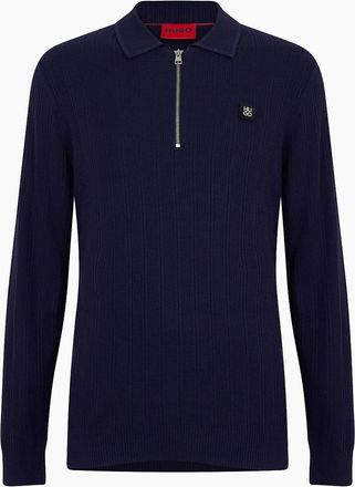 HUGO BOSS Mens Sastoro Quarter Zip Top - Navy - Size: 40