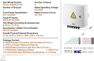 OEM Caja Combinada Fotovoltaica, Construcci&oacute;n Duradera, Seguridad Mejorada, 6 Cables De Acero De 10 A