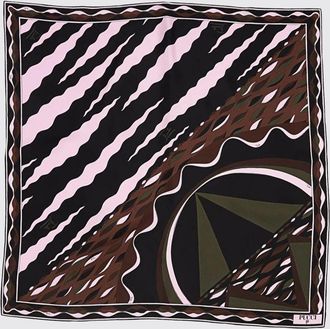 Pucci Square Silk Foulard with Abstract Print and Logo