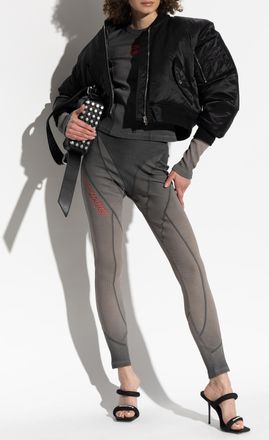 Alexander Wang T By Alexander Wang Logo Leggings, Womens, Grey