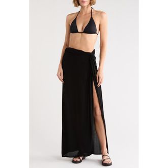 Elan Long Sarong Skirt in Black at Nordstrom Rack, Size X-Small