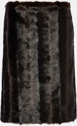Magda Butrym Low-rise faux fur pencil skirt