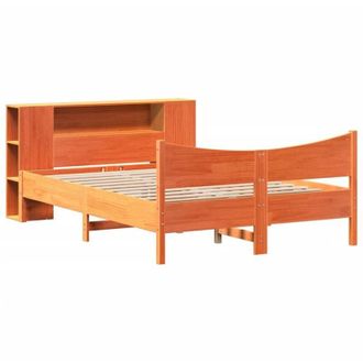 vidaXL Vidaxl - Estructura De Cama Sin Colch&oacute;n Madera Maciza Marr&oacute;n 135x190 Cm