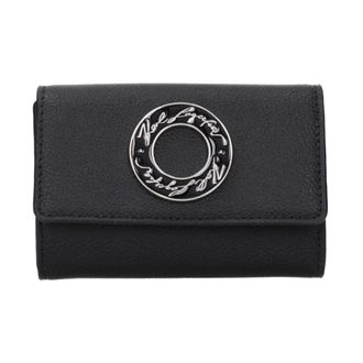 Karl Lagerfeld Cartera Trifold con Emblema de Logo - Accessories - Mujer - Negro - ONE SIZE
