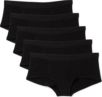 Pact Everyday Boy Short 5-Pack Womens Underwear Black : XS, Cotton/Elastane
