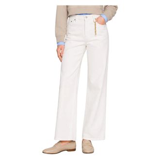 Kocca Jeans, Dames, Wit, S, Katoen, Wide-leg Jeans met Ketting