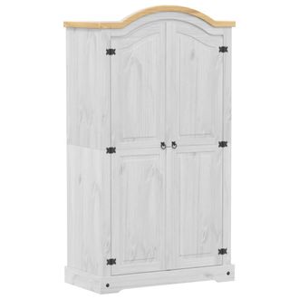 Berkfield Home Wardrobe Corona White 102x52x186 cm Solid Wood Pine | Size: 102 x 52 x 186 cm