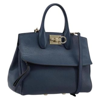 Ferragamo Pre-owned Handbags, female, Blue, Size: ONE SIZE Pre-owned Hand Bag