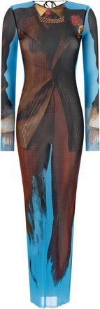 Jean Paul Gaultier Multicolour Crew Neck Long Dress
