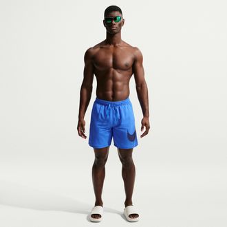 Nike Mens Swim Breaker 7 Fully Lined Volley Short in Blue | NESSF508-434