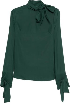 Ermanno Scervino Blusa con collo lavallière e maniche lunghe - Verde