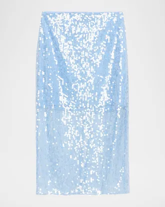 Veronica Beard Allora Sequined Midi Skirt