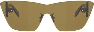 Celine Sundown Rimless Cat Eye Shield Sunglasses in Shiny Beige /Brown at Nordstrom
