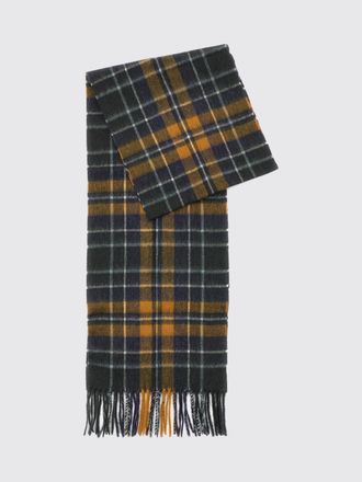 Barbour Tartan Pattern Scarf in Wool and Cashmere Blend with Fringed Edges