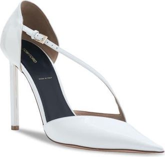 Tom Ford Stiletto Asymmetric Strap Pump in Optical White at Nordstrom, Size 10.5Us