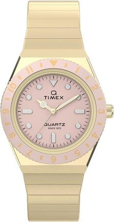 Timex Q Timex Mini 30mm Stainless Steel Expansion Band Watch in Pink/Gold-Tone at Nordstrom