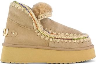 Mou Eskimo 18 Platform Rhinestones - Dames - Winterlaarzen - Bruin - 39 EU - Wol - Schoenen