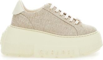 Casadei Sneakers, female, Beige, 4 1/2 UK, Chunky Oversize Sole Beige Trainers