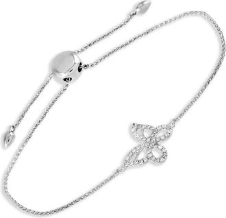 Luxury Bazaar Bracciale Butterfly in oro bianco 14 carati con diamanti - Argento