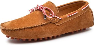 Generic Mens Loafers Shoes PU Suede Vamp Deck Shoes Design 1-Eye Perforated Option Breathable Resistant Anti-Slip Flat Heel Lightweight Comfortable Fashion(Br