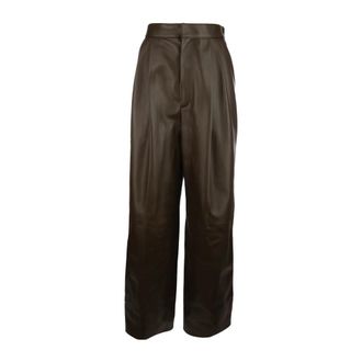Bottega Veneta Dames, Broeken, Bruin, Maat: XS Leer