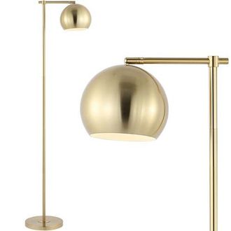 Jonathan Y Designs Eva Modern Contemporary Iron LED Floor Lamp in Brass Gold at Nordstrom