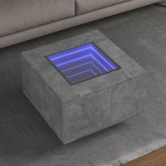 vidaXL Tavolino Salotto con led Grigio Cemento 60x60x40 cm Multistrato - Vidaxl