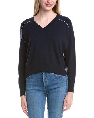 Autumn Cashmere Boxy Crew Back Yoke Cashmere Sweater