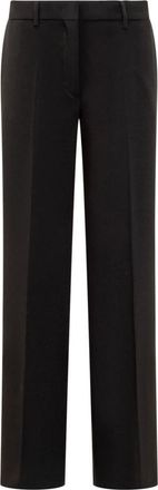 Msgm Straight Trousers, female, Black, Size: M Long Flared Trousers