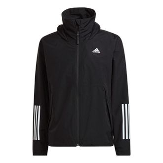 adidas Mens adidas Bsc 3s R.r Jkt Sports Storage Simple Hooded Jacket Black H65773