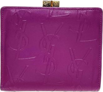 Saint Laurent Purple Leather Wallet (Bi-Fold) (Pre-Owned)