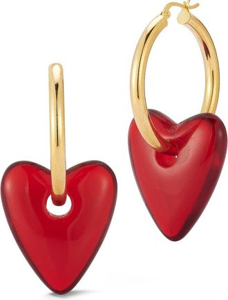 Sphera Milano Resin Heart Drop Earrings in Gold/Red at Nordstrom Rack