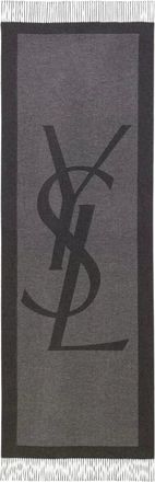 Saint Laurent Winter Scarves, female, Gray, Size: ONE SIZE Cassandre Scarf
