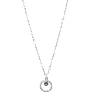 Jessica Elliot Womens Eternity Circle Necklace In Sterling/blackdiamond