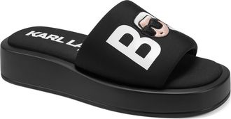 Karl Lagerfeld Opal Bonjour Platform Slide Sandal in Black at Nordstrom, Size 8.5