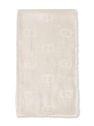 Twin-Set monogrammed lightweight scarf - White