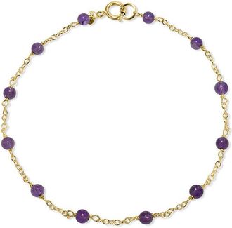 Jewelmak 14K Amethyst Bracelet