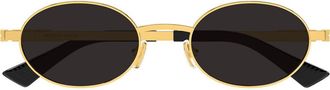 Bottega Veneta 52mm Oval Sunglasses in Gold/Grey Lens at Nordstrom